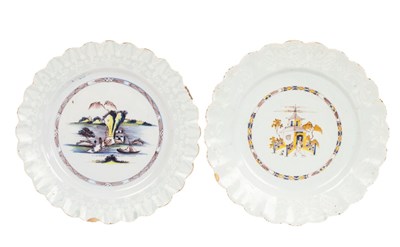 Lot 34 - Two Bristol Delftware plates, circa 1760, both...