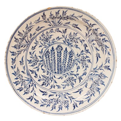 Lot 40 - A large Wincanton Delftware circular dish,...