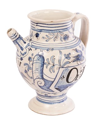 Lot 50 - A North Italian Maiolica syrup jar, circa 1700,...