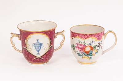 Lot 103 - A Giles decorated coffee cup and a...