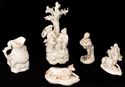 Lot 107 - Derby and other porcelain models, comprising...