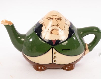 Lot 124 - Three rare novelty teapots, comprising a Foley...