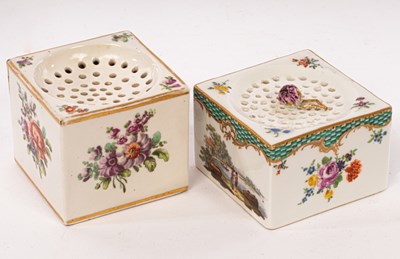 Lot 130 - A Meissen pounce pot and a Vienna pounce pot,...