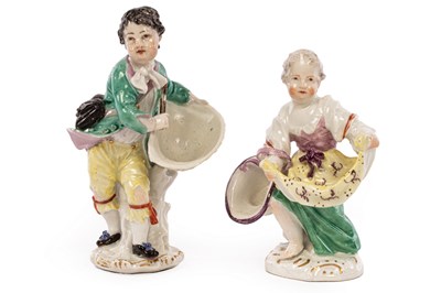 Lot 132 - Two Meissen figural salts, circa 1750-60, one...