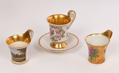 Lot 139 - A Berlin topographical cup and saucer and two...