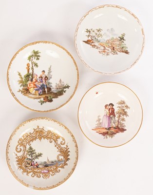 Lot 143 - Four German saucers, 18th Century, comprising...