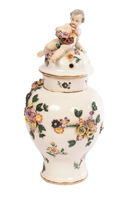 Lot 145 - A German porcelain vase and cover, possibly...