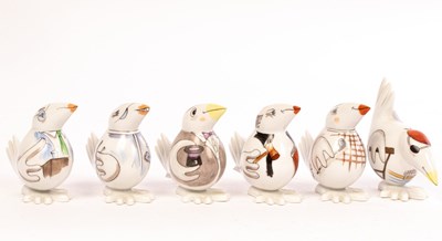 Lot 157 - A collection of six Meissen models of birds,...