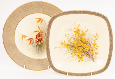 Lot 167 - Two Royal Worcester plates, dated 1921 and...