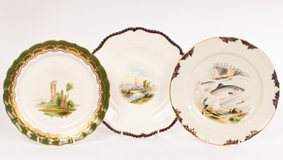 Lot 170 - Three Royal Worcester plates by or attributed...