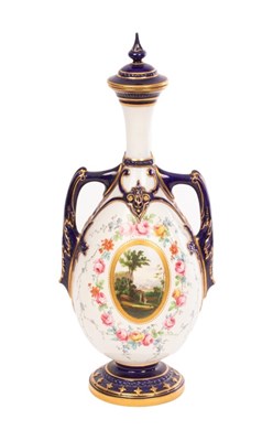 Lot 172 - A Royal Worcester pear shaped vase and cover,...