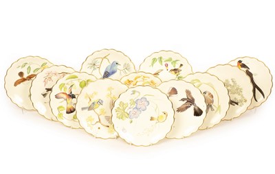 Lot 179 - A set of twelve Royal Worcester dessert plates,...