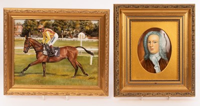 Lot 197 - A porcelain rectangular plaque by James...