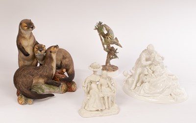 Lot 199 - A Peggy Davis group of Rococo lovers, a white...