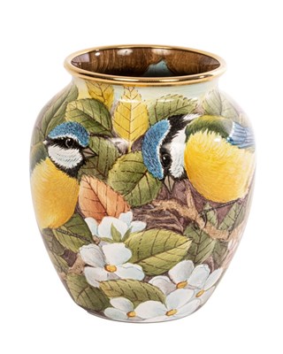 Lot 202 - A Moorcroft enamel vase by Stephen Smith,...