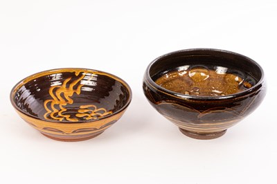 Lot 212 - Clive Bowen (born 1943) two slipware bowls,...