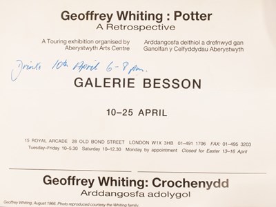 Lot 219 - Geoffrey Whiting (1919-1988) two stoneware...