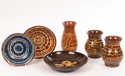 Lot 242 - Six pieces of Ewenny slipware, 20th Century,...