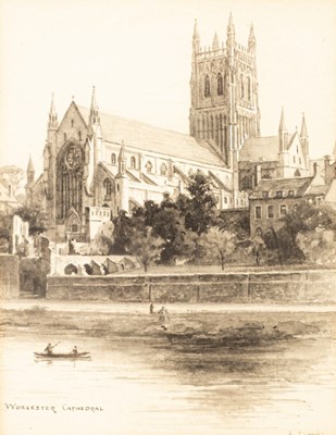 Lot 252 - Harry Davis (1885-1970)/Worcester Cathedral...