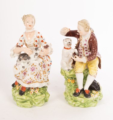 Lot 368 - A matched pair of Derby figures of a boy and a...