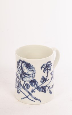 Lot 418 - A small Worcester blue and white tapering mug,...