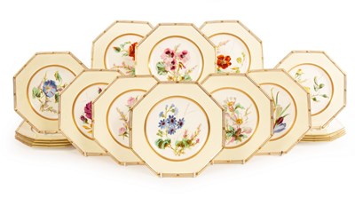 Lot 437 - A Wedgwood botanical dessert service, circa...