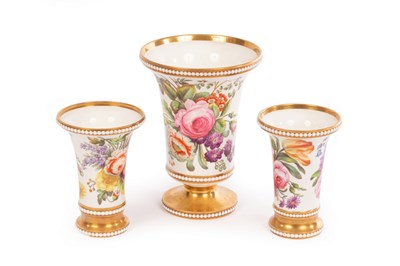 Lot 446 - A Spode garniture of three vases, pattern no....