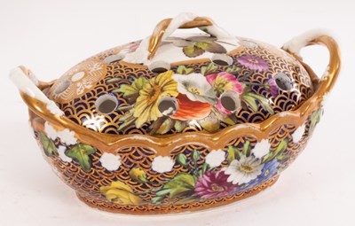 Lot 447 - A Spode pierced oval two-handled pot-pourri...