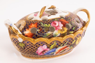 Lot 448 - A Spode pierced oval two-handled pot-pourri...