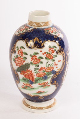 Lot 459 - A Worcester blue scale Kakiemon baluster tea...