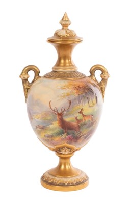 Lot 463 - A Royal Worcester two-handled vase and cover,...