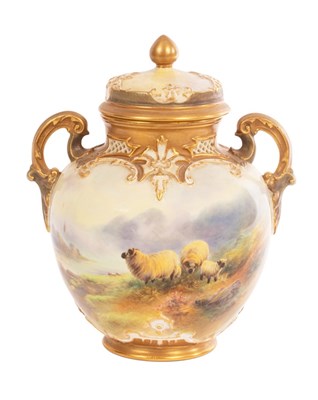 Lot 473 - A Royal Worcester two-handled vase and cover...