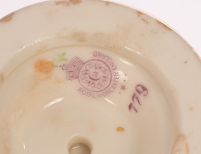 Lot 474 - Two Royal Worcester blush ivory vases and a...