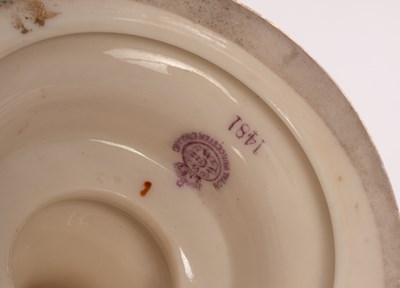 Lot 474 - Two Royal Worcester blush ivory vases and a...