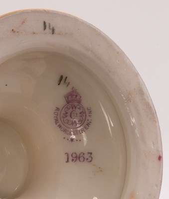 Lot 474 - Two Royal Worcester blush ivory vases and a...