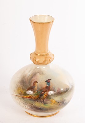 Lot 475 - A Royal Worcester bottle vase painted by James...