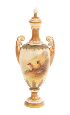 Lot 476 - A Royal Worcester two-handled vase and cover...