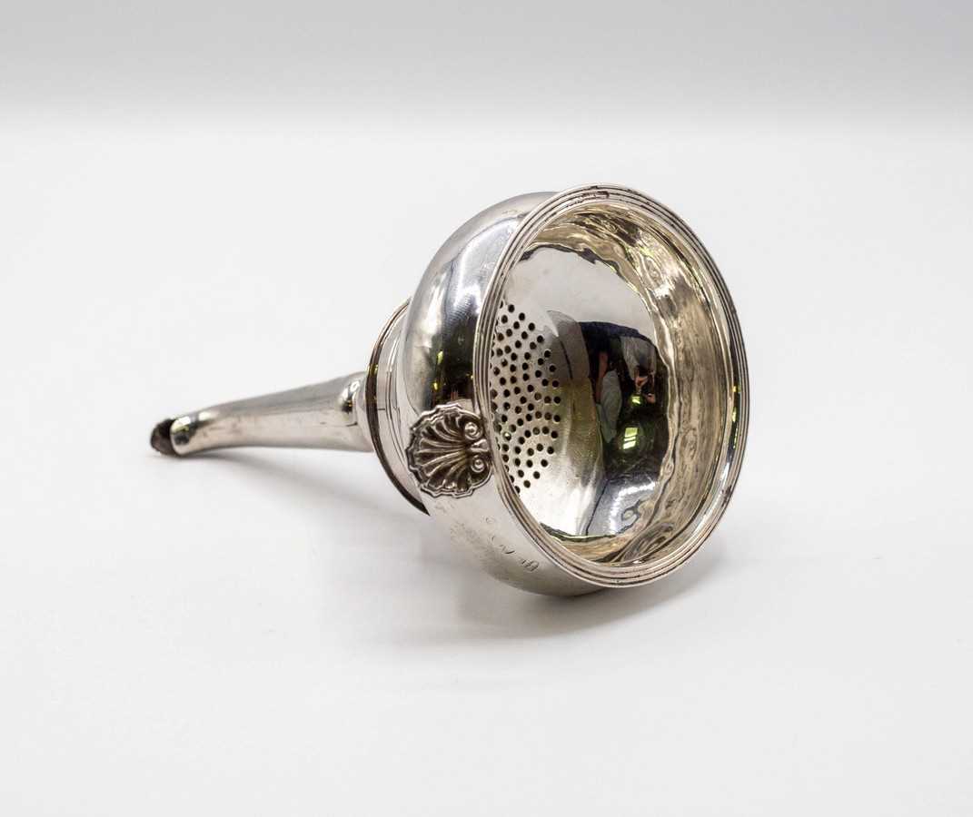 Lot 5 - A George IV silver wine funnel, Charles Eley,...