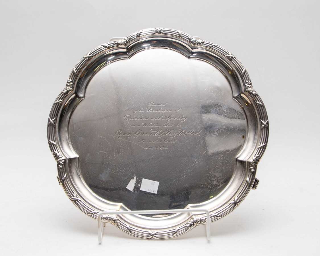 Lot 6 - An Edwardian silver salver, Martin, Hall & Co,...