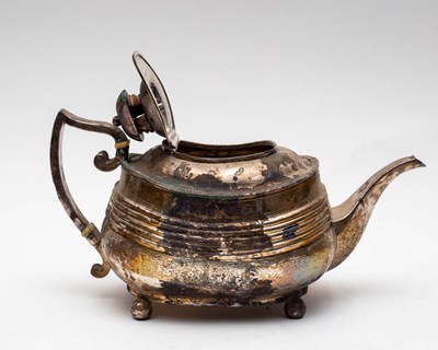 Lot 8 - A 19th Century silver teapot, makers marks...