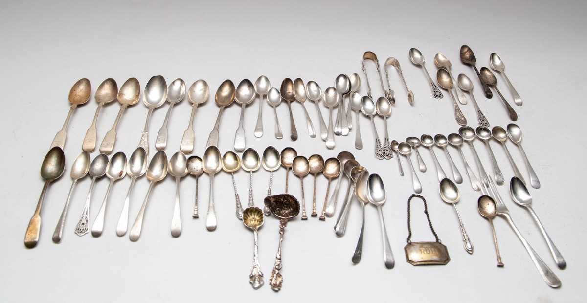 Lot 13 - A quantity of silver flatware, to include a...