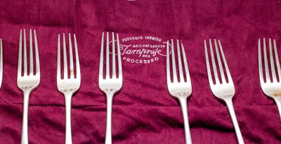 Lot 20 - A matched set of ten silver forks, various...