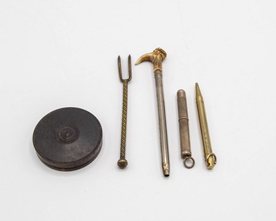 Lot 50 - A modern silver propelling toothpick, William...