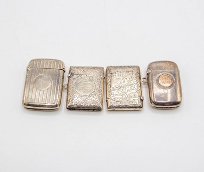 Lot 56 - Four silver vesta cases including one Chester...