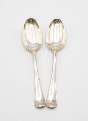 Lot 59 - A pair of George II Hanoverian pattern silver...