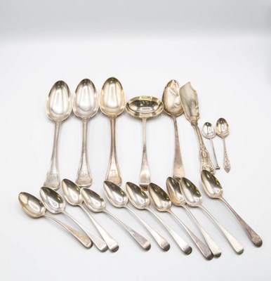 Lot 60 - Three Victorian silver tablespoons, William...