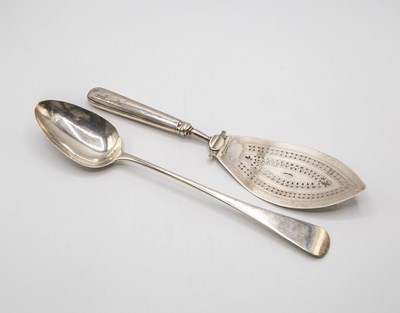 Lot 110 - A George III pierced silver fish slice with...