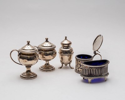 Lot 133 - Various silver condiments, mainly early 20th...