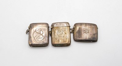 Lot 147 - A silver vesta case with striker, Walker &...