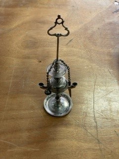 Lot 163 - A miniature Italian silver table lamp, late...